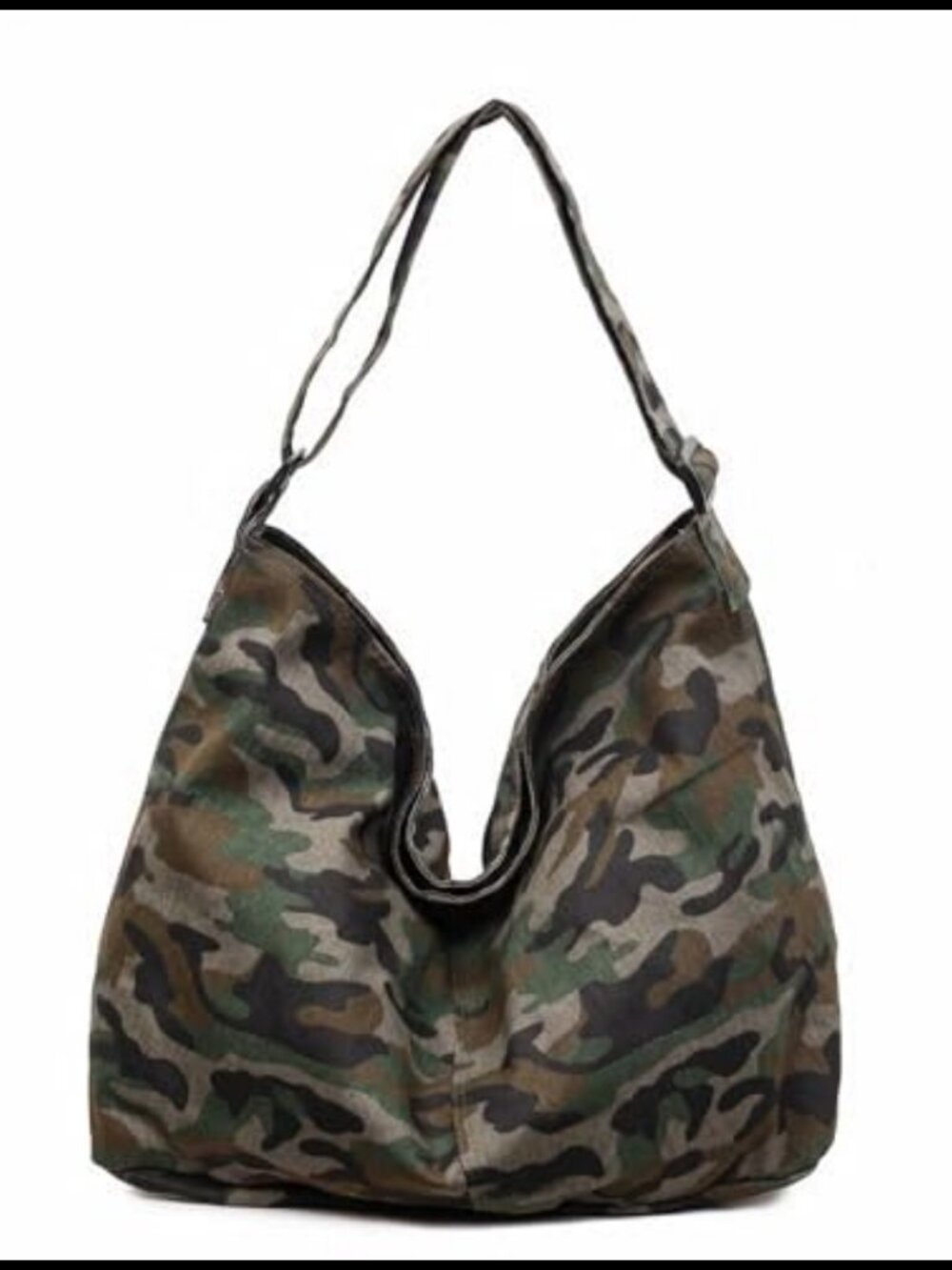 Canvas Camo Crossbody Hobo Bag Large Messenger Tote Adjustable Strap